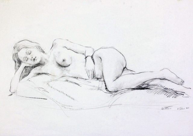 Modella, matita su carta, cm. 70 x 50, anno 2012