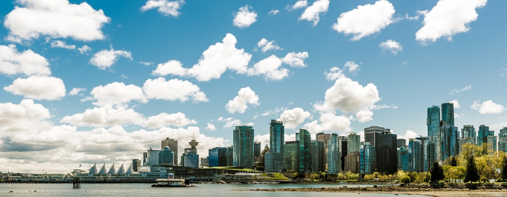 The vancouver skyline seen from Stanley Park