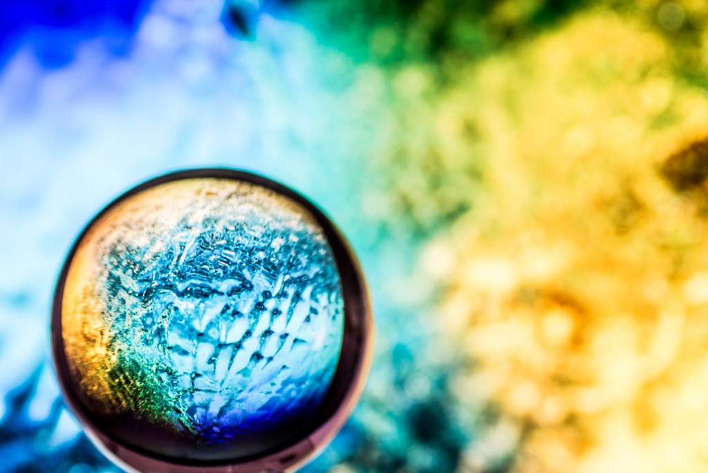Particolare in sfera di un atlante fisico