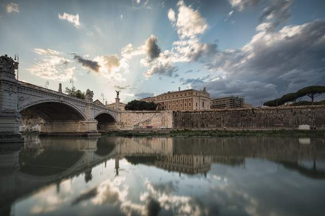 Clouds reflected in the Tiber, Rome