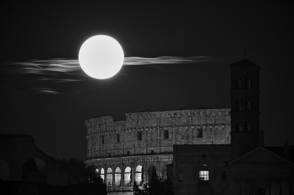 Moon and Colosseum, Rome