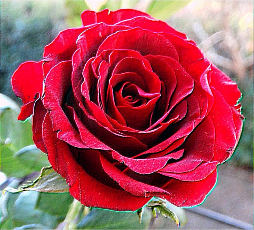 rosa rossa in rilievo