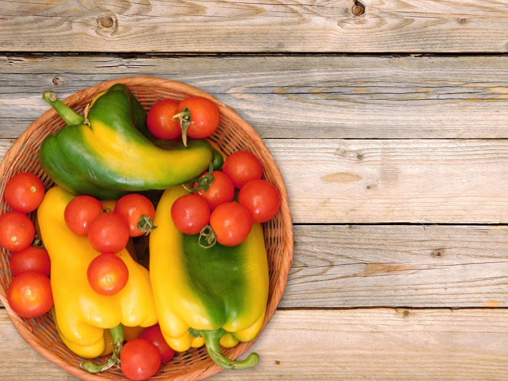 vegetables on wooden background
