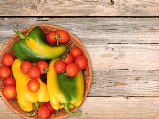 vegetables on wooden background