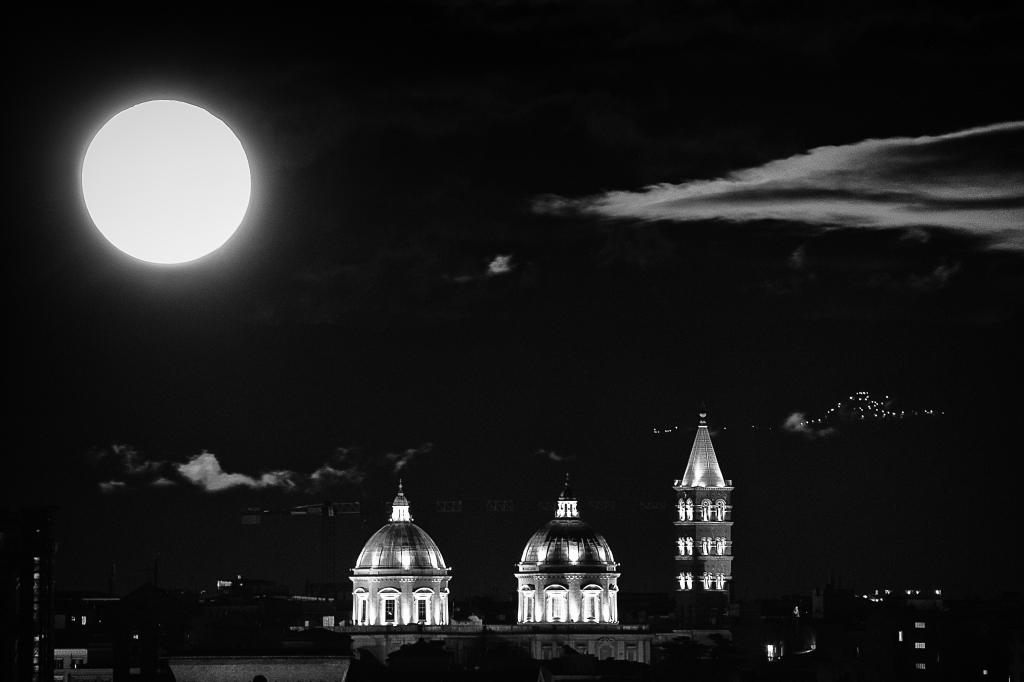 Moon above Santa Maria Maggiore, Rome