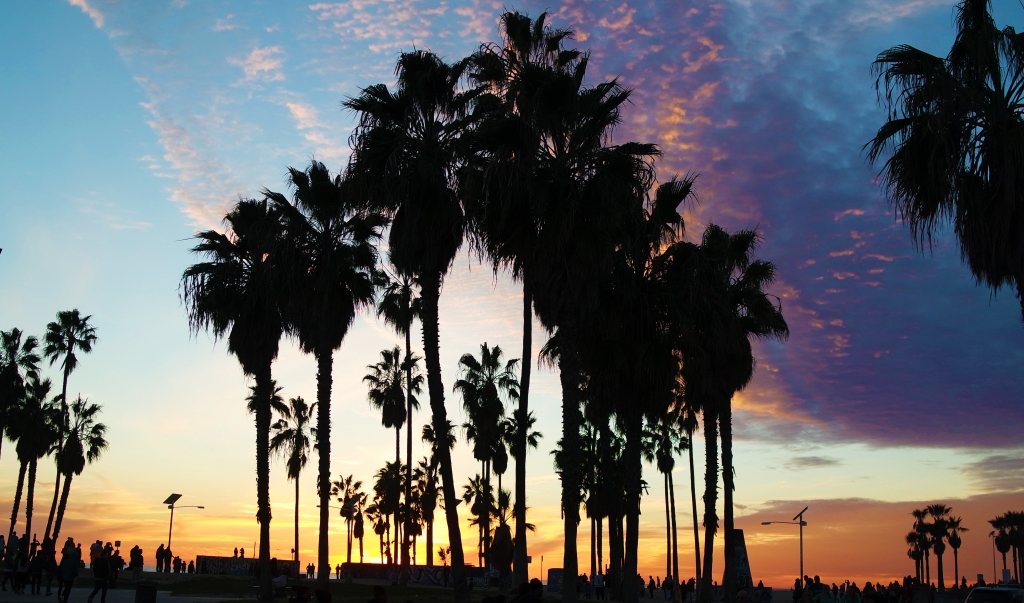 Tramonto su Venice Beach, California