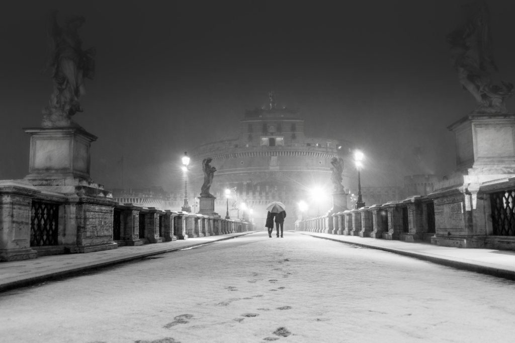 Passeggiata sotto la neve