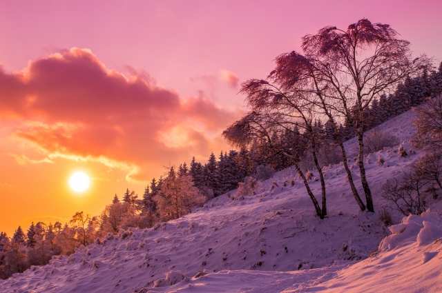 Magie di un tramonto invernale
