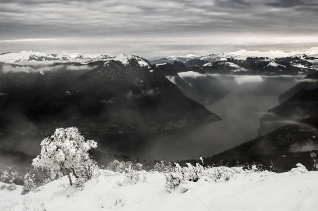 Nevicata sul Lario