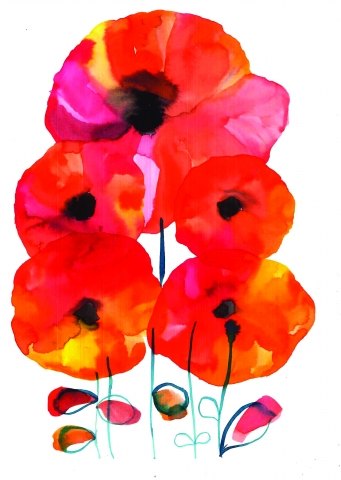 Erika Riciniello-Watercolour Flowers