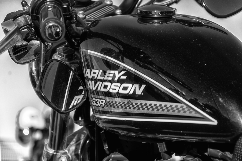 motocicletta harley davidson 883 bianco e nero