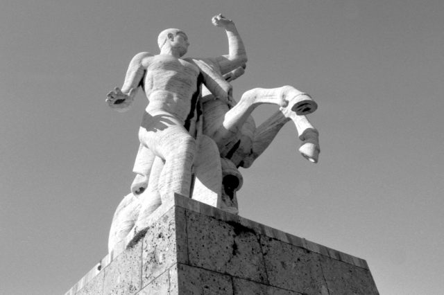 The stone gladiator and his horse