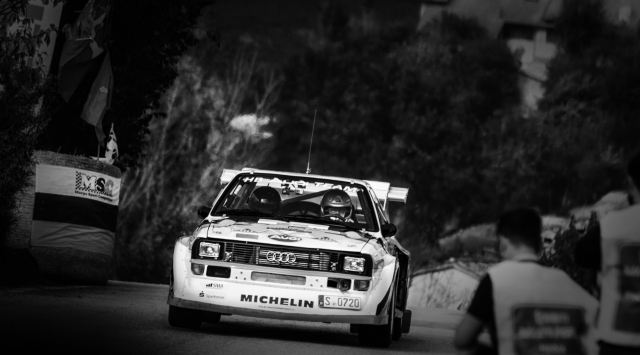 rally audi s4 vintage  bianco e nero
