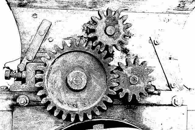 Disegno di macchinario ad ingranaggi.