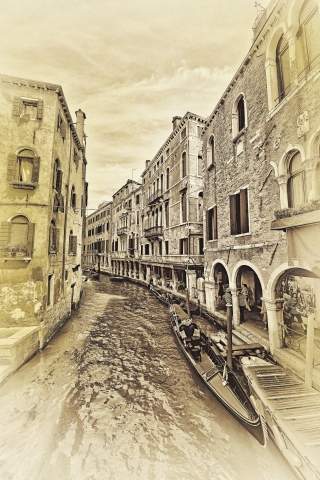 Venezia, paesaggio in bianco e nero.