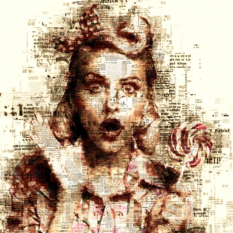 Pin Up portrait Lollipop stampa digitale