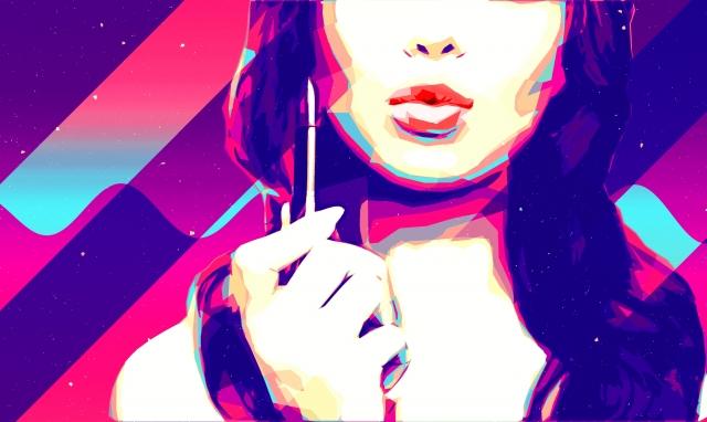 Lipstick ragazza con rossetto