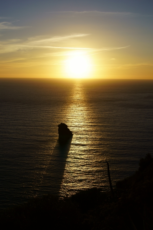 Tramonto sul mare a Nebida