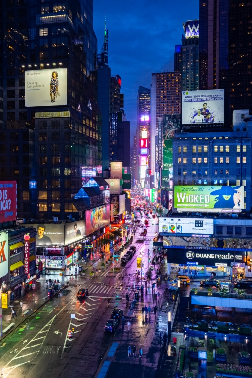 Una notte piovosa a Brodway - Manhattan - New York