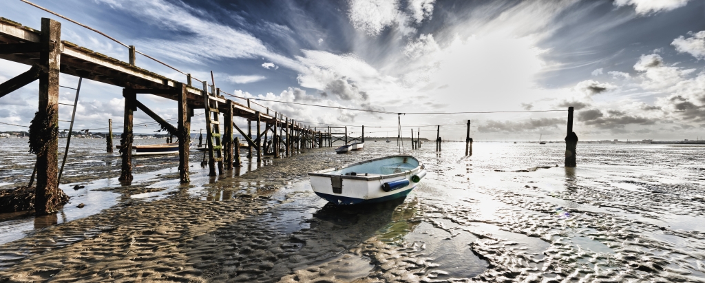 Boats at low tide