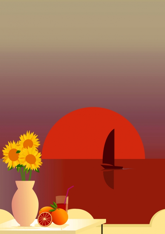 Red Sunset in Sicily