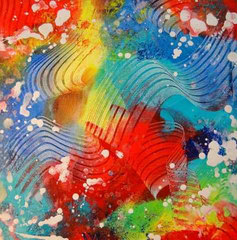 Pittura astratta multicolore, colorata, moderna e contemporanea