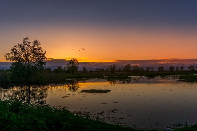 Panorama di Cuneo al tramonto