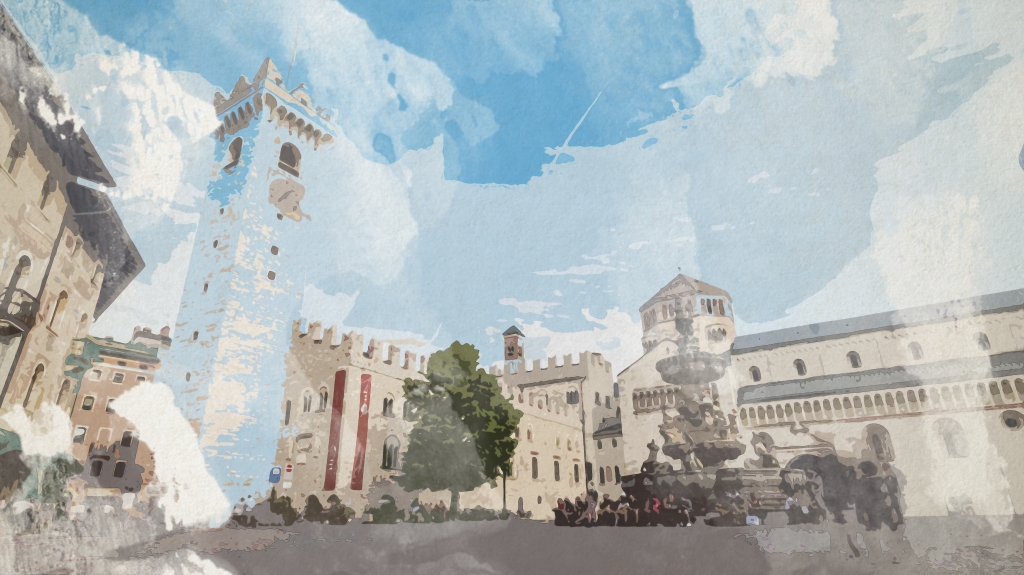 Piazza Duomo and Palazzo Pretorio in Trento