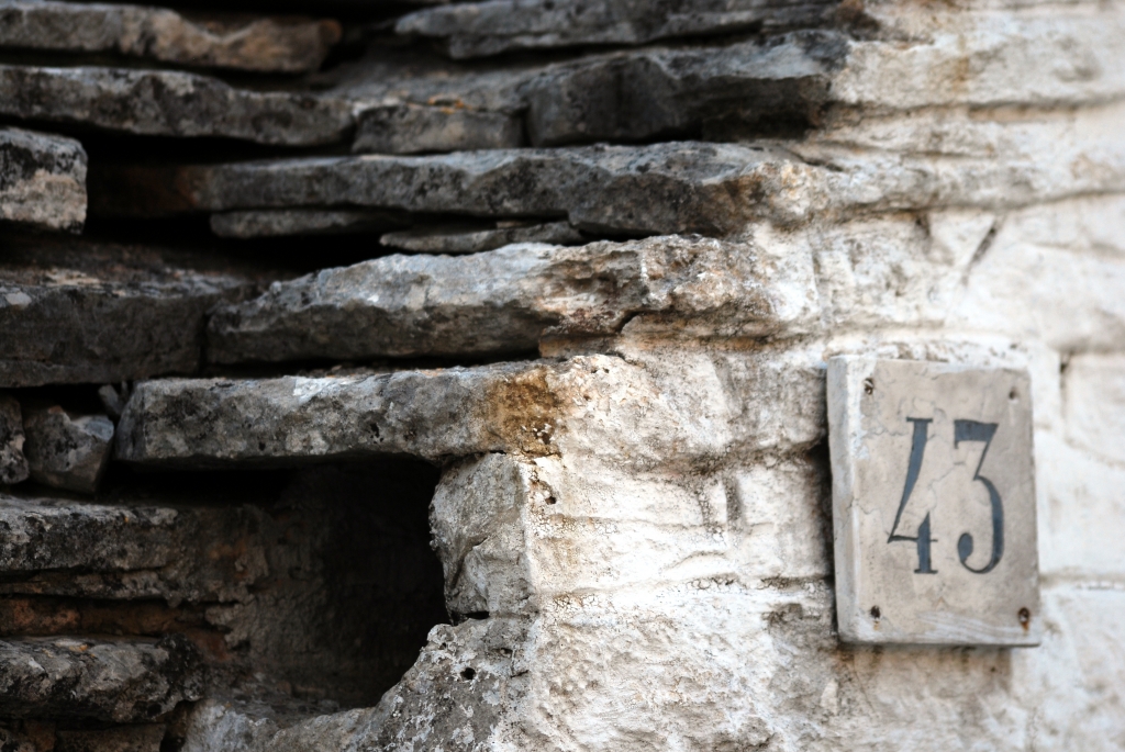 The number on the white wall