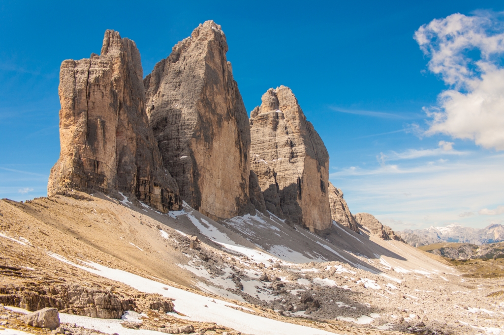 Le meravigliose Tre cime di Lavaredo, Belluno, Italia