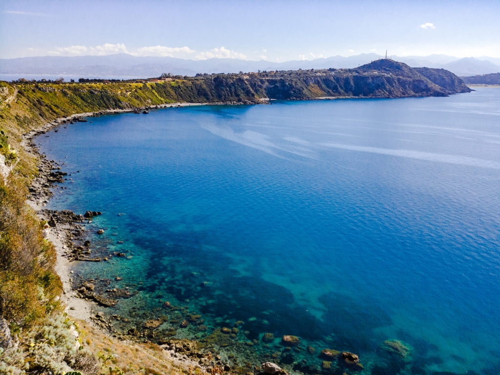 Riserva naturale capo Milazzo quadro paesaggio marino