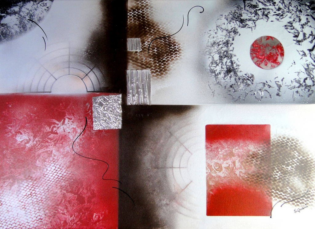 Pittura astratta spray arte rossa
