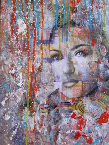 pittura su carta collage stile pop art