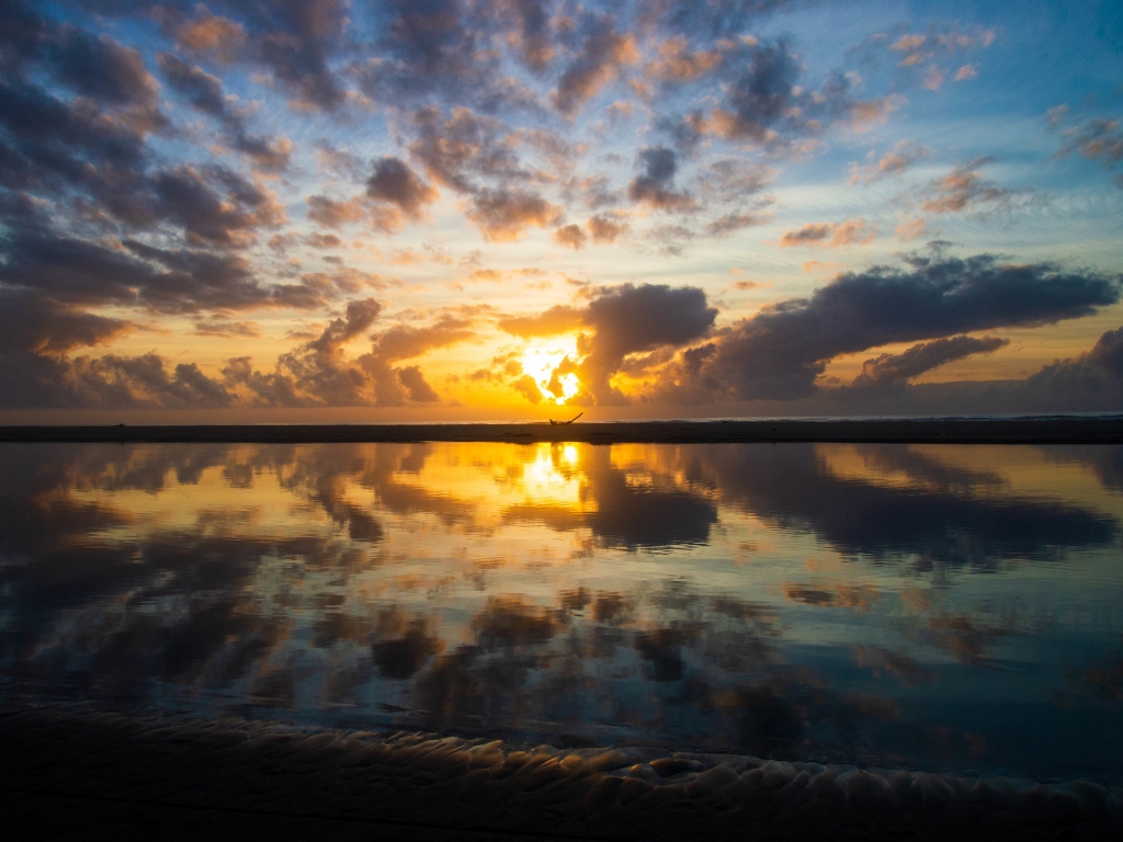 sunset on the sea