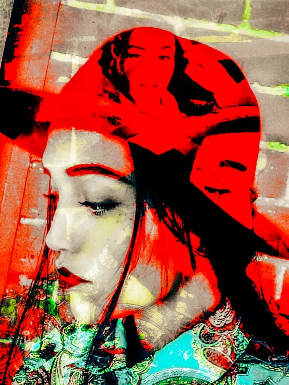Red hat woman portrait