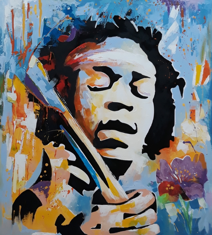 Jimi hendrix dipinto del m° pasquale colle