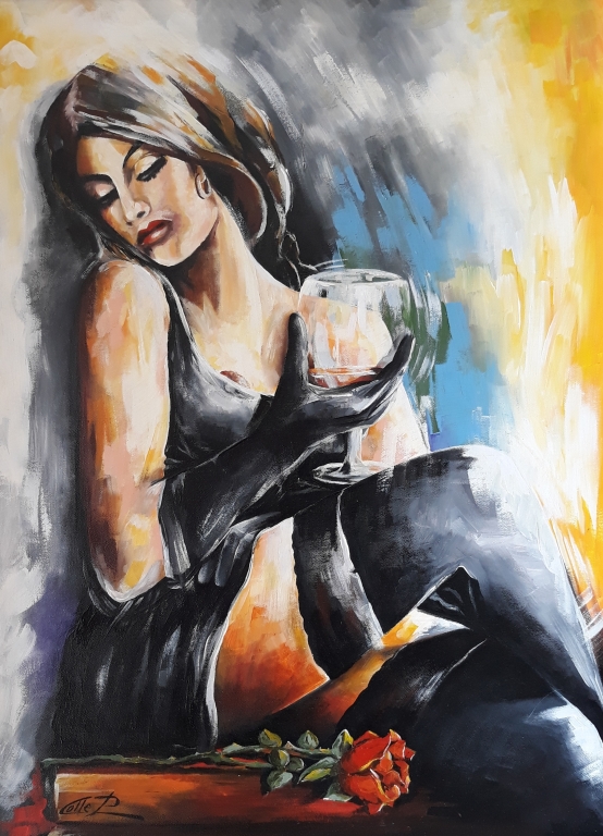 Sensualita'mediterranea dipinto su tela di pasquale Colle