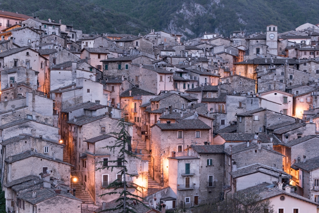 Panoramic view of the roofs of Scanno, L'Aquila, Abruzzo, Italy.