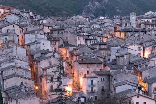 Panoramic view of the roofs of Scanno, L'Aquila, Abruzzo, Italy.