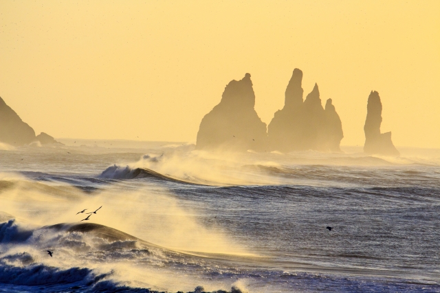 Spiaggia nera di Vik in Islanda