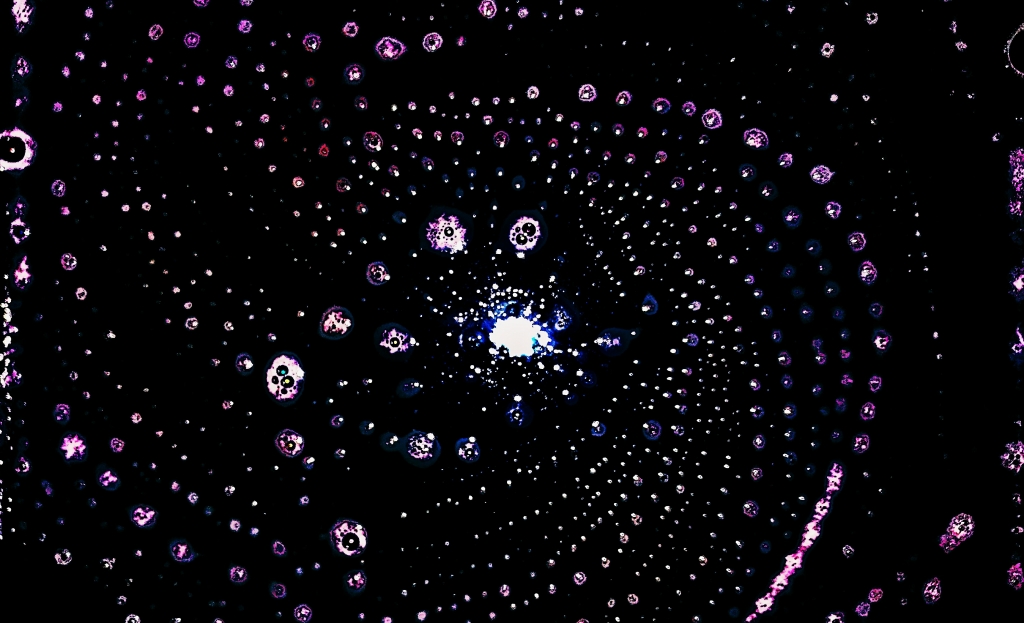 Dishes soap colourede universe