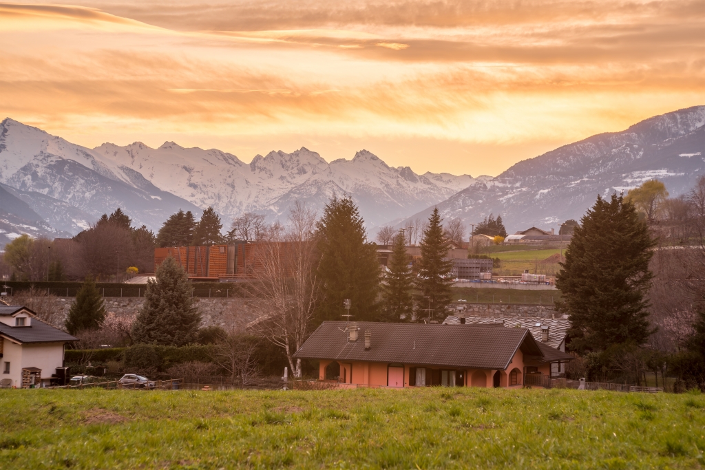 Panorama montano al tramonto