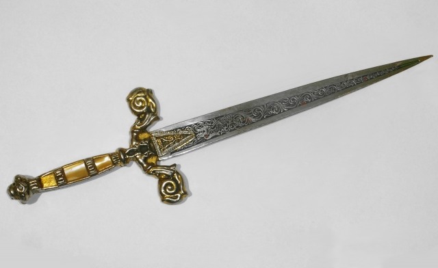 an ancient dagger closeup