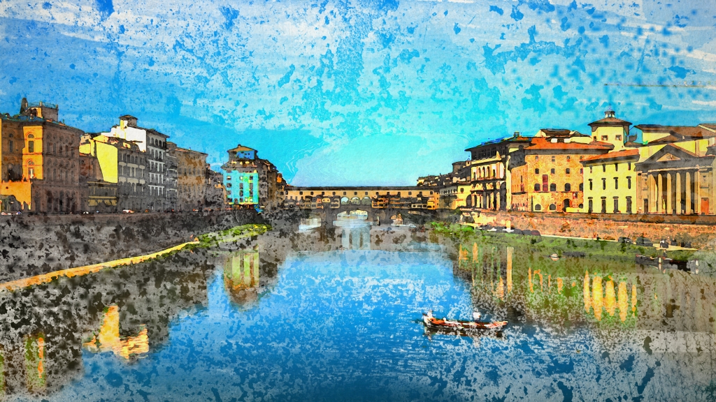Watercolor of Ponte Vecchio