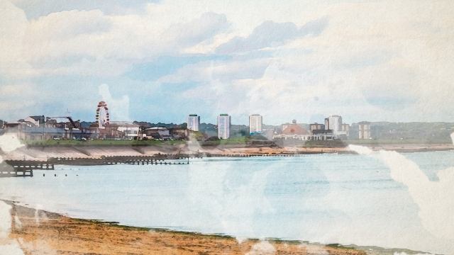 Watercoloro of the Aberdeen coastline