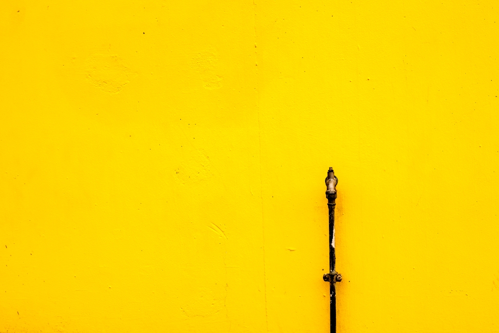 Copper Pipe on Yellow