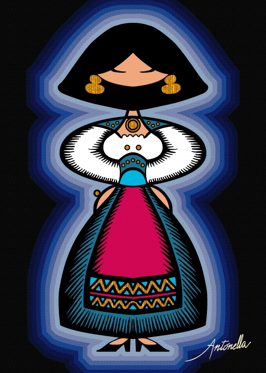 Donnina blu sardinian art