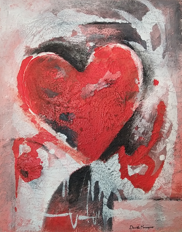 Cuore astratto rosso