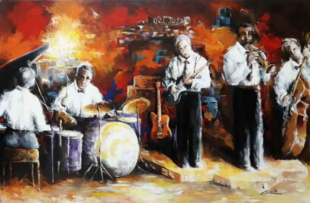 Old jazz music  dipinto del M°Pasquale COLLE