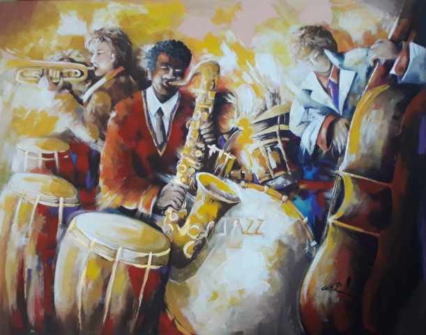 Jazz music  dipinto del m° pasquale COLLE